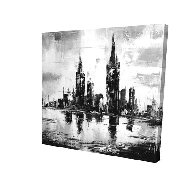 8 x 8 in. Mono Urban Cityscape-Print on Canvas