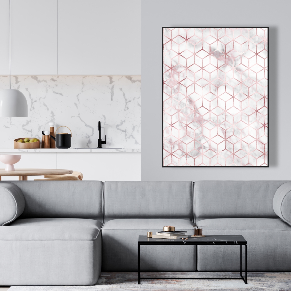 C1FC364856JRFQ 36 x 48 in. Symmetry - Abstract Office Framed Canvas for Home Decor