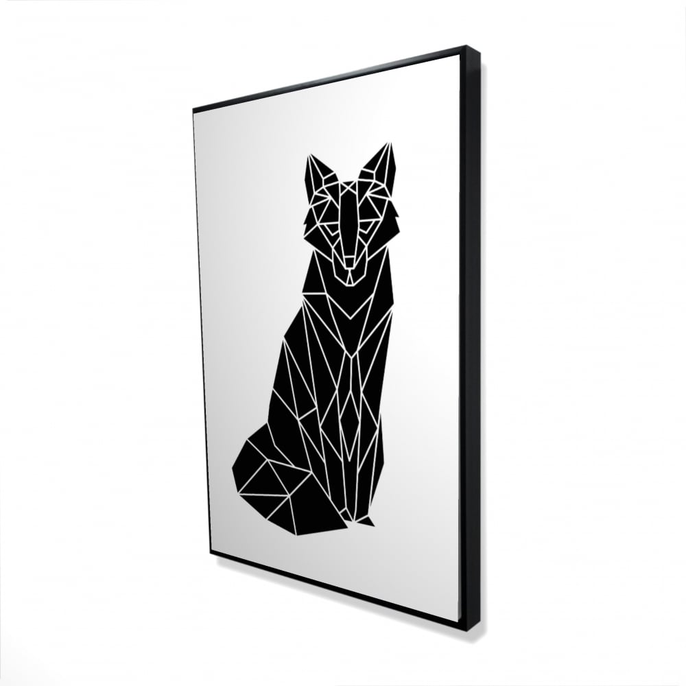 2081-3624-AN268 24 x 36 in. Geometric Fox - Shapes Scandinavian Framed Canvas Decor