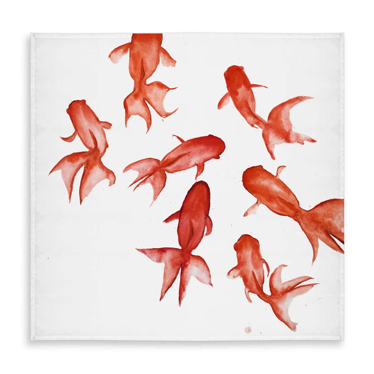 Picture of Begin Home Decor C1TC5858T3HFQS 58 x 58 in. Red Fishes - Red Bathroom Indoor & Outdoor Tablecloth - Home Decor