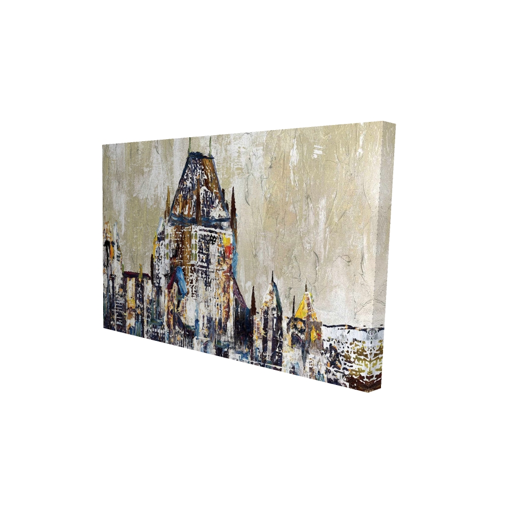 2080-2436-CI51 24 x 36 in. Abstract Chateau Frontenac - Building Cities Canvas Decor
