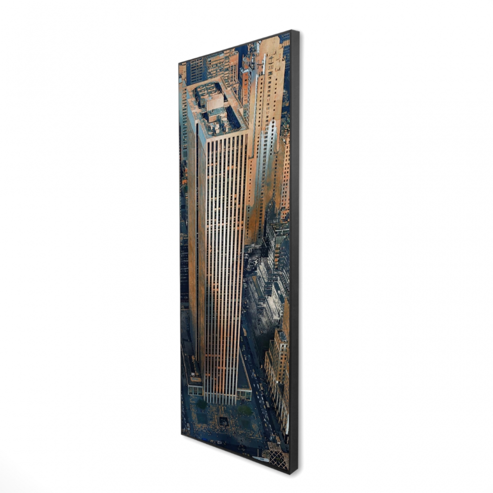 2081-6020-CI72 20 x 60 in. General Motors Building - Office Cities Framed Canvas Decor