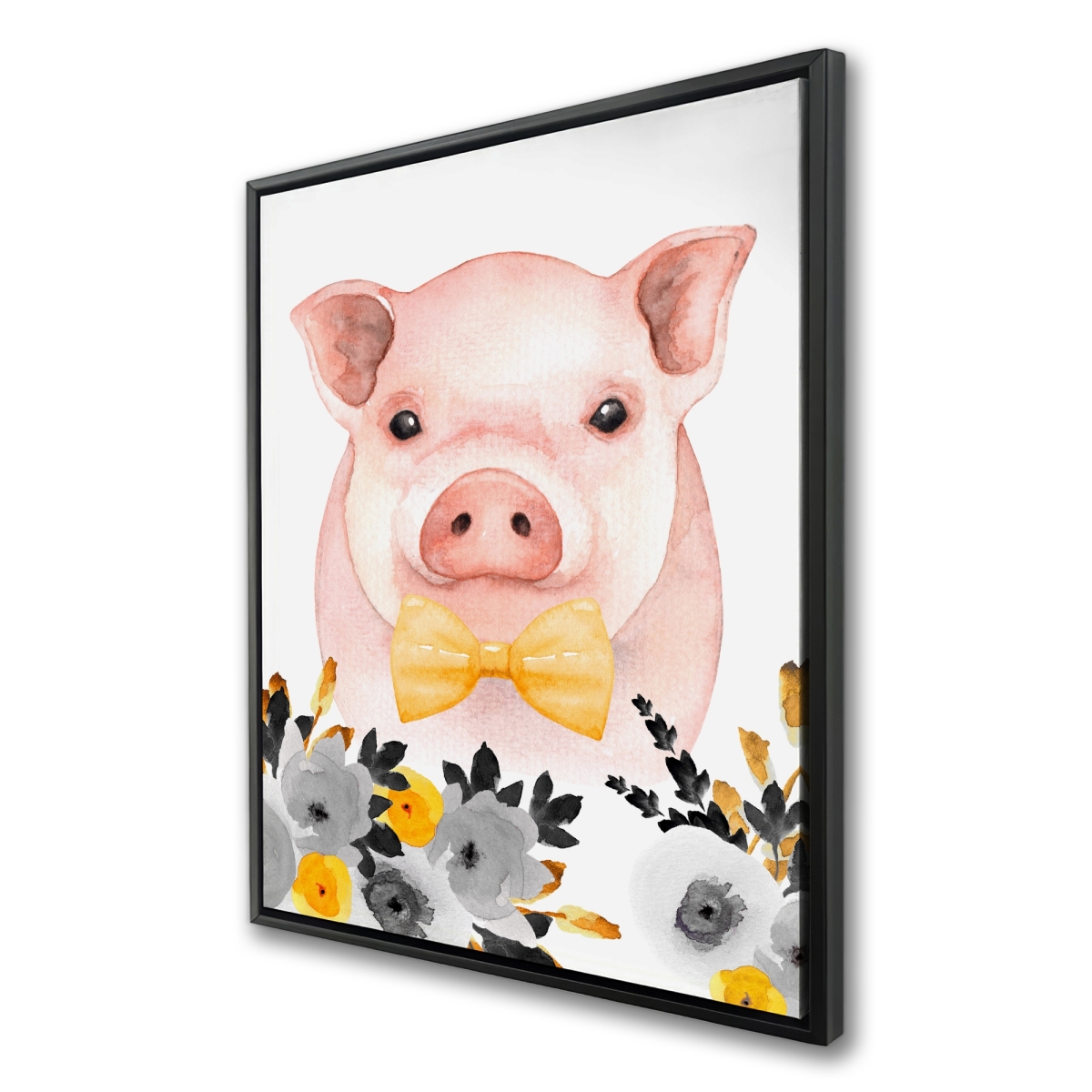 C1FC36487I47GW 36 x 48 in. Chic Pig - Bedroom Illustrative Framed Canvas Home Decor