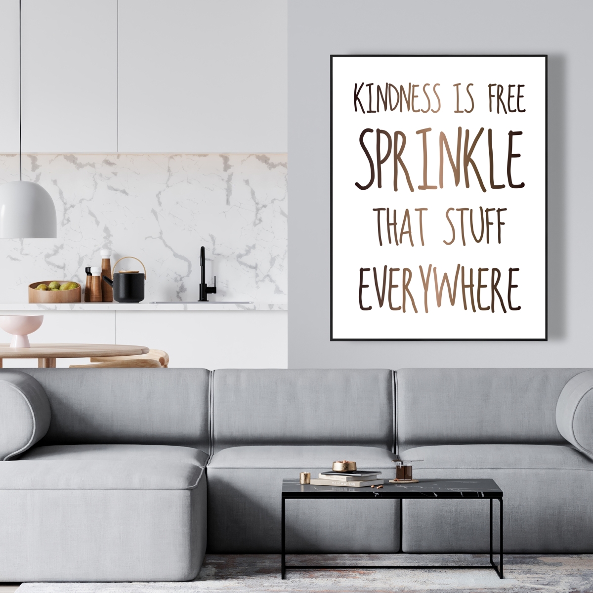 C1FC3648XXJWS0 36 x 48 in. Kindness is Free Sprinkle That Stuff Everywhere Canvas - Home Decor