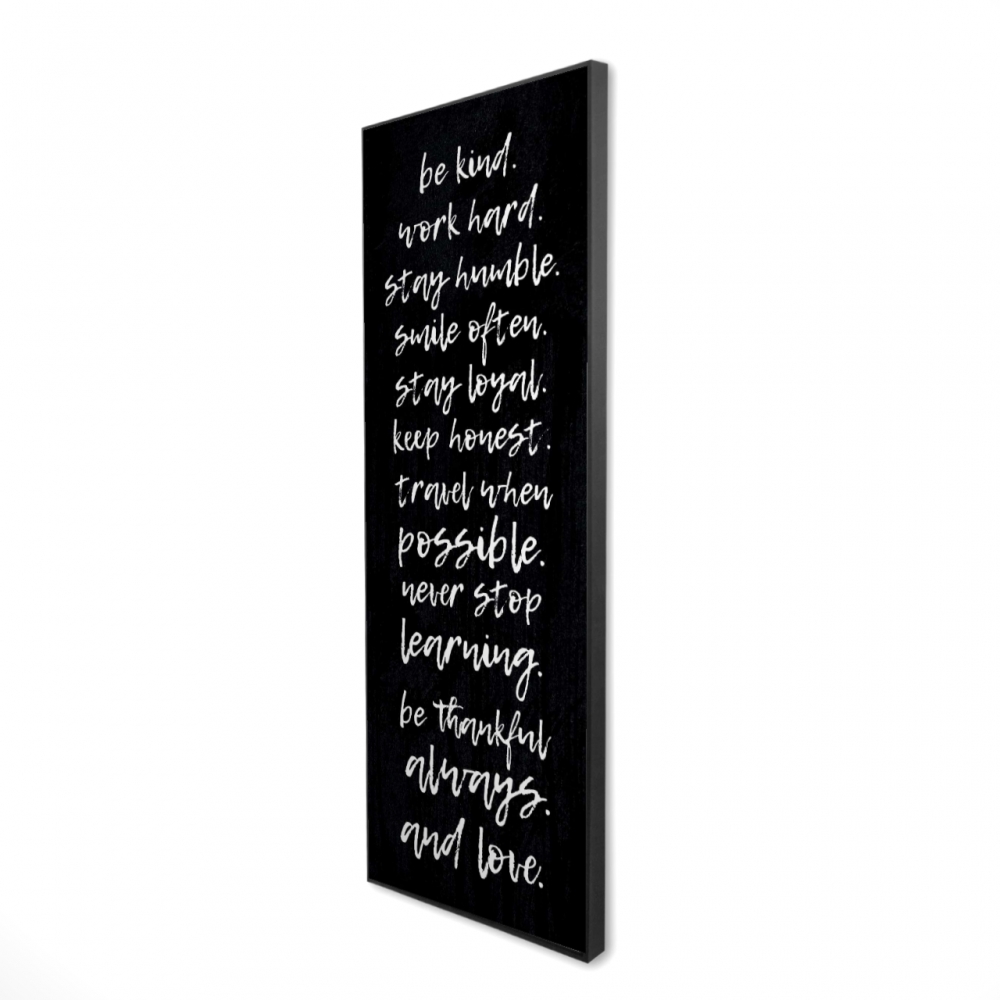 2081-6020-QU6 20 x 60 in. Be Kind Work Hard Stay Humble Framed Canvas - Home Decor