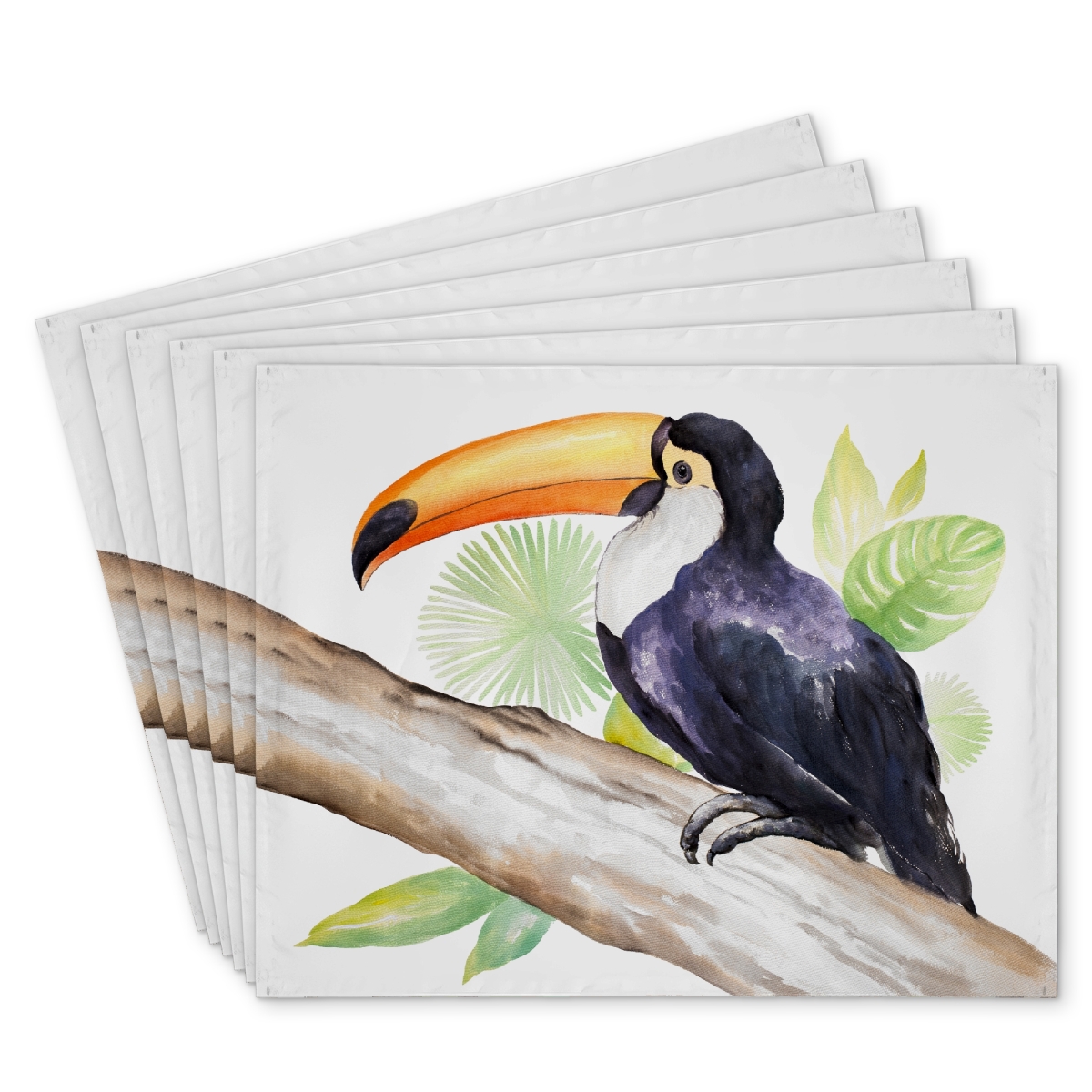 Picture of Begin Home Decor C6PP1418IGTTAQ 14 x 18 in. Toucan Perched Polyester Placemat - Stylish Home Decor - Set of 6