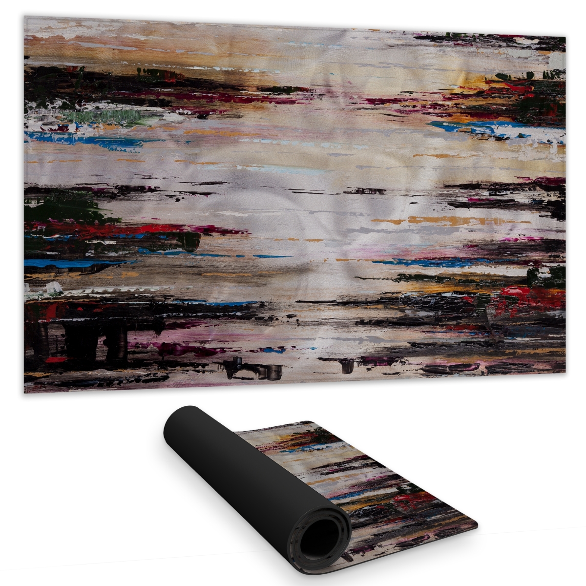 C1DM1424DC156M 14 x 24 in. Abstract Runny Paint Office Beige Gaming Mat - Home Decor