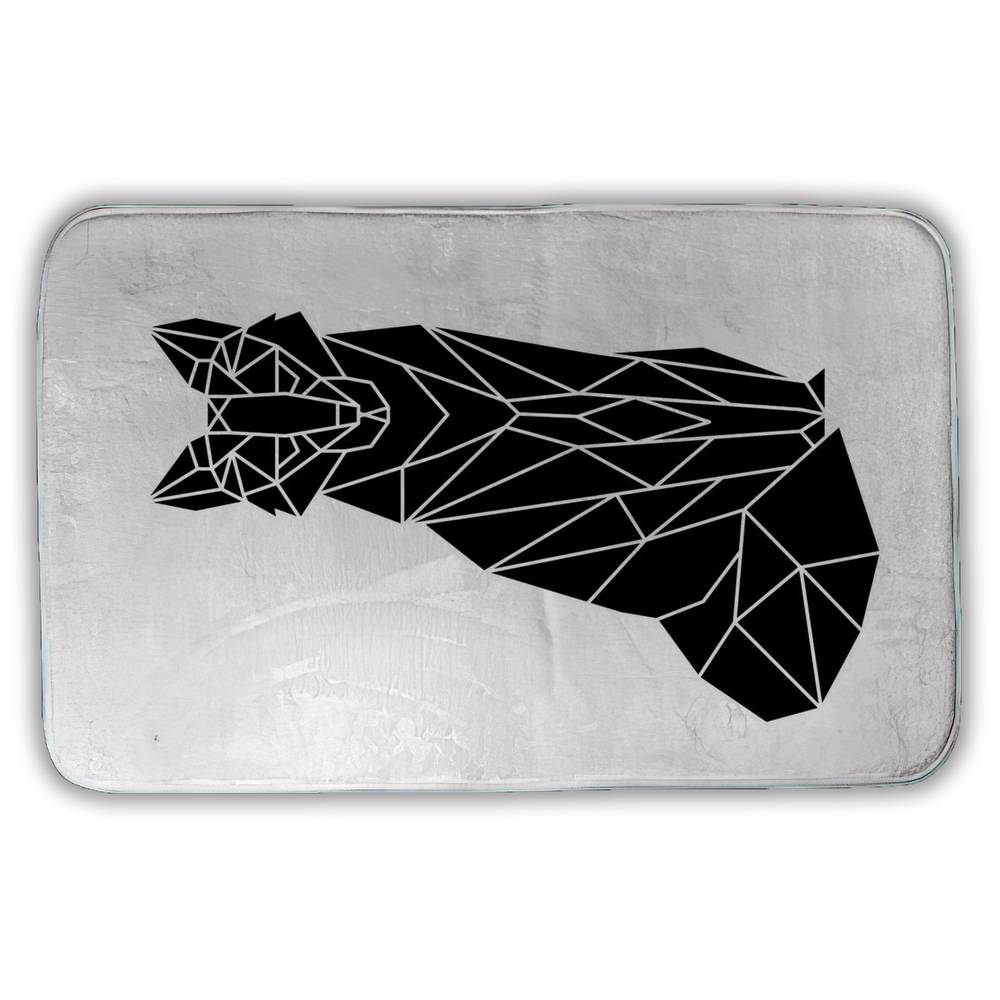 5930-3421-AN268 21 x 34 in. Geometric Fox - Scandinavian Bath Mat for Home Decor