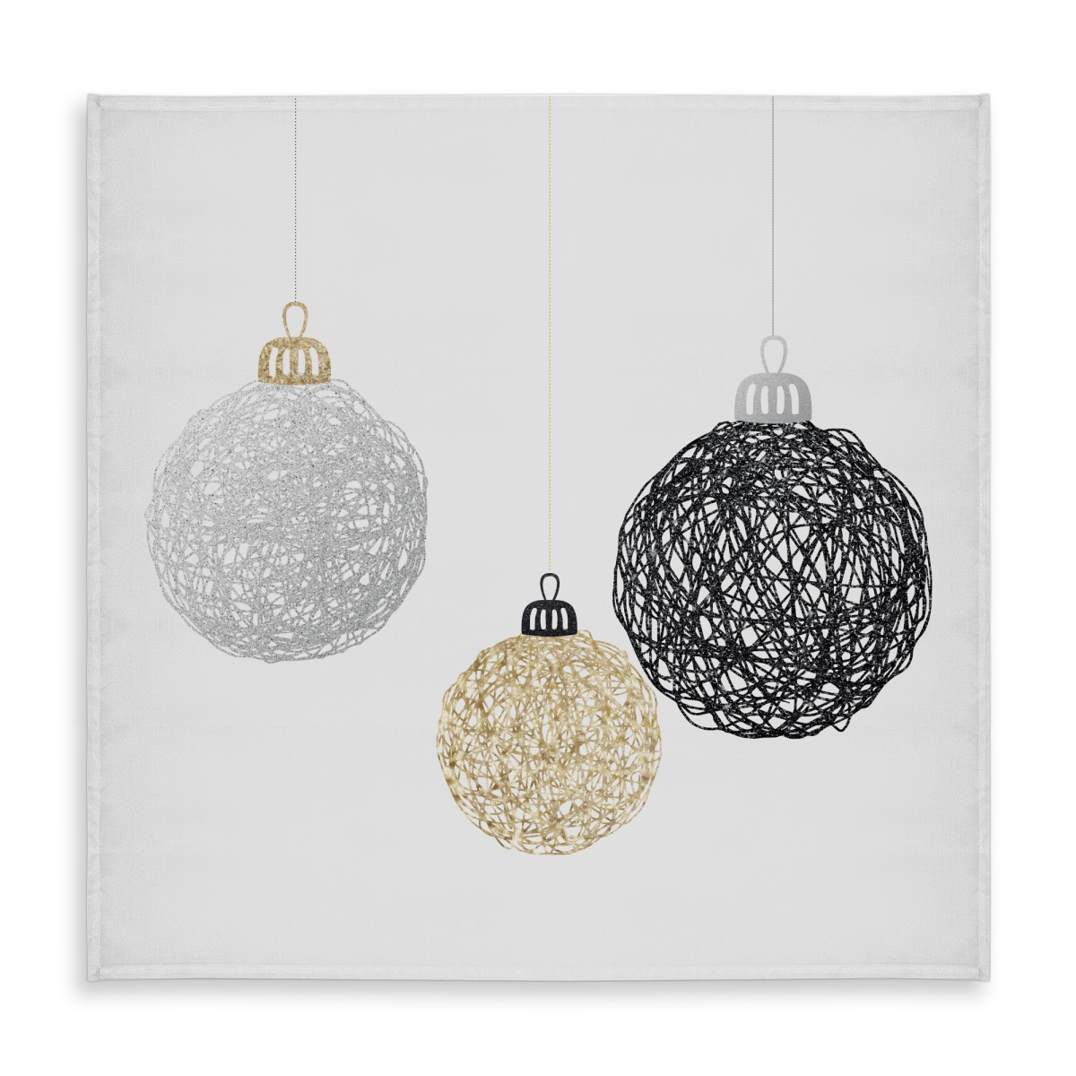 Picture of Begin Home Decor C1TC5858TV5DA5 58 x 58 in. Three Christmas Balls Tablecloth - Modern Indoor Outdoor Decor