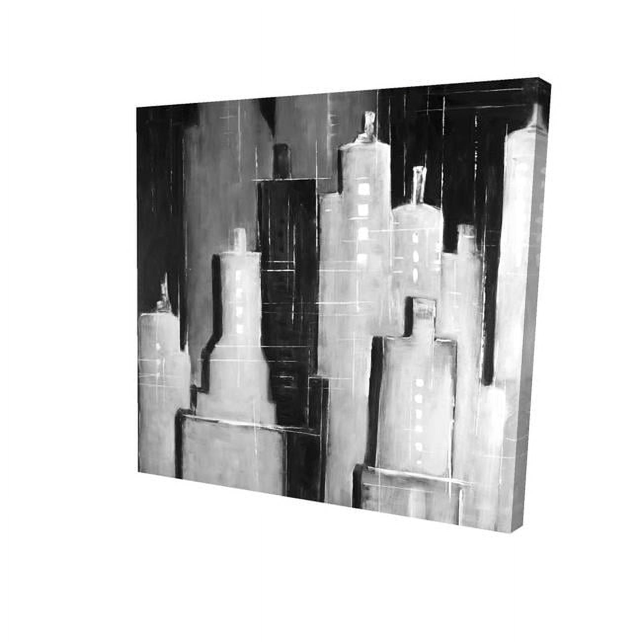 8 x 8 in. Abstract Black & White Cityscape-Print on Canvas