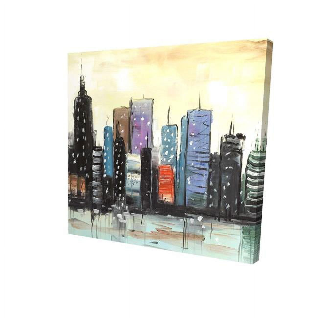 8 x 8 in. Skyline on Abstract Cityscape-Print on Canvas