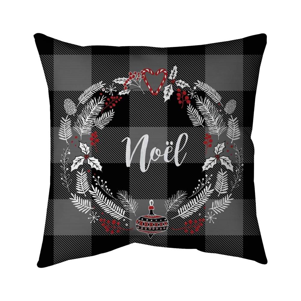 5543-2626-HO1 26 x 26 in. Christmas Wreath - Holidays Pattern Poly Twill Throw Decor