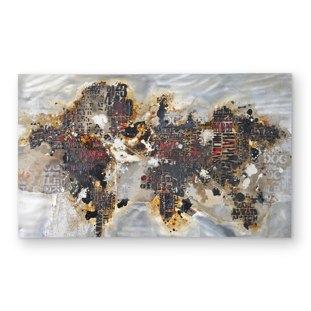 C1ROAR35DQAJS0 3 x 5 ft. Texturized World Map Rug - Satellite View Brown Outdoor Decor - Rectangle