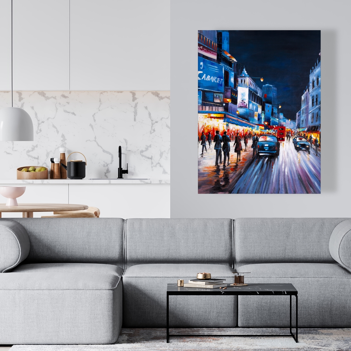 C1RC3648K6CVUX 36 x 48 in. Cabaret Evening - Classic Blue Office Canvas for Home Decor