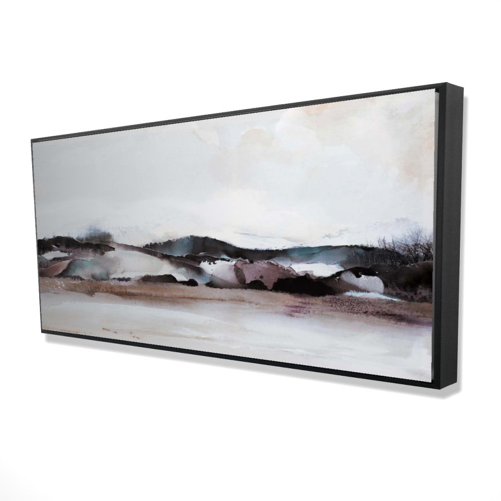 2081-2448-LA73 24 x 48 in. Watercolor Mountains - Still Life Hygge Framed Canvas Decor