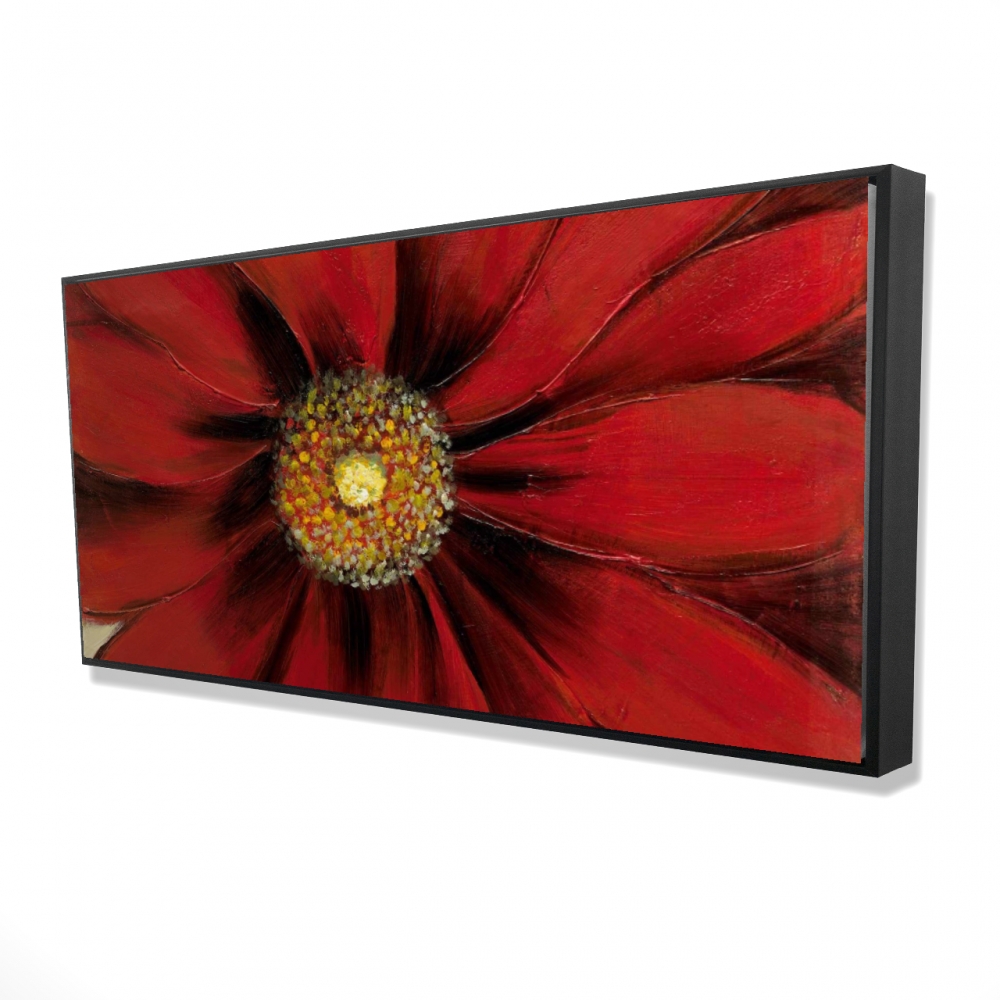 2081-2448-FL2 24 x 48 in. Red Daisy - Framed Canvas Art for Home Office Decor