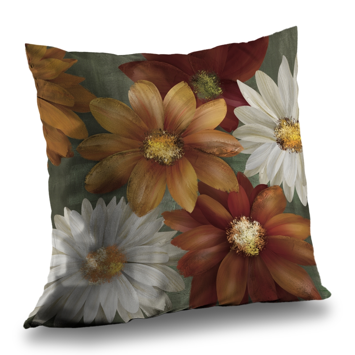 C1PC1414S2NTMK 14 x 14 in. Fall Colors Flowers - Bedroom Botanical Poly Twill Throw