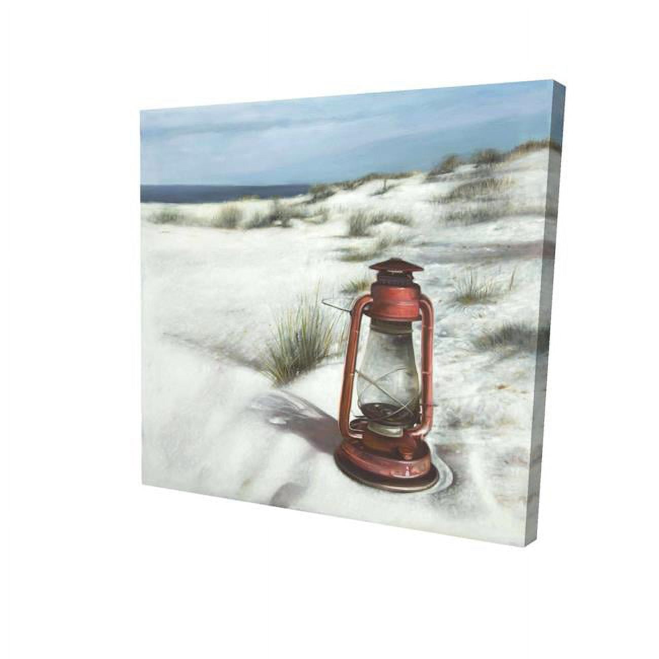 12 x 12 in. Lantern on the Beach-Print on Canvas
