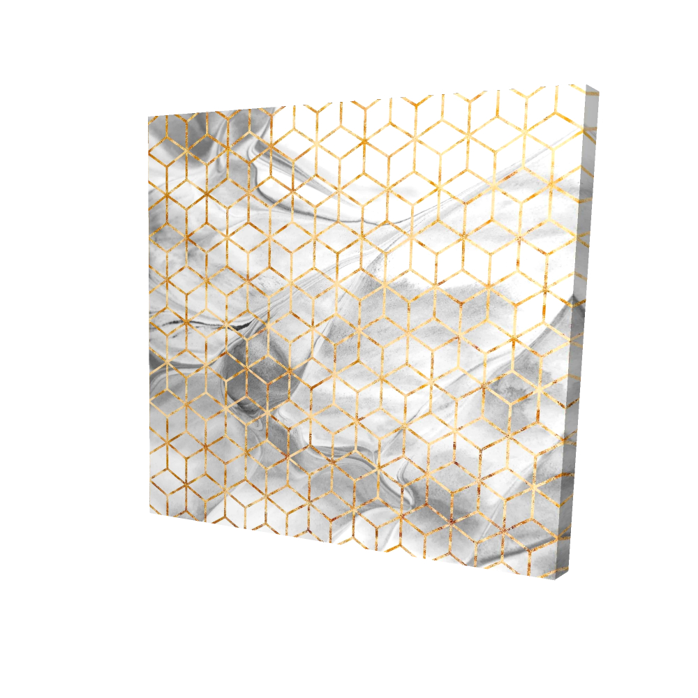2080-3636-PA1 36 x 36 in. Symmetry - Patterns Gold Canvas for Elegant Home Decor