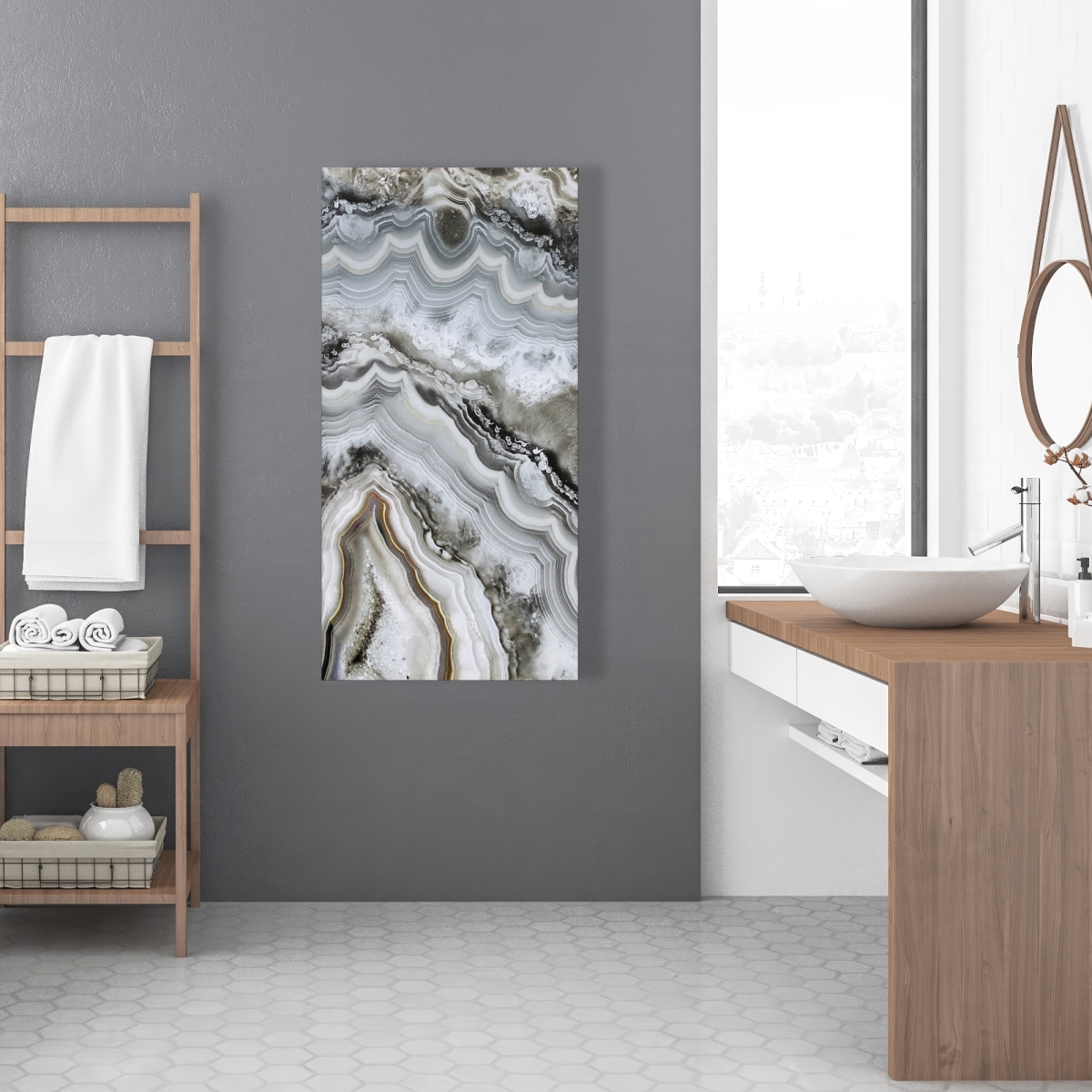 C1RC2448Z5II28 24 x 48 in. Abstract Geode Canvas - Modern Bedroom Decor for Home