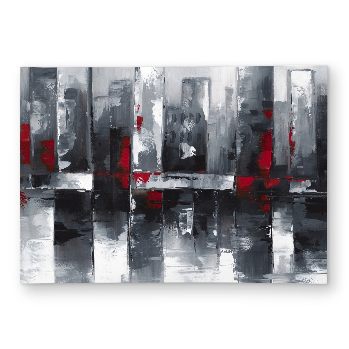 C1ROAR57HJ5WXT 5 x 7 ft. Abstract Cityscape - Building Red Outdoor Area Rug for Decor - Rectangle