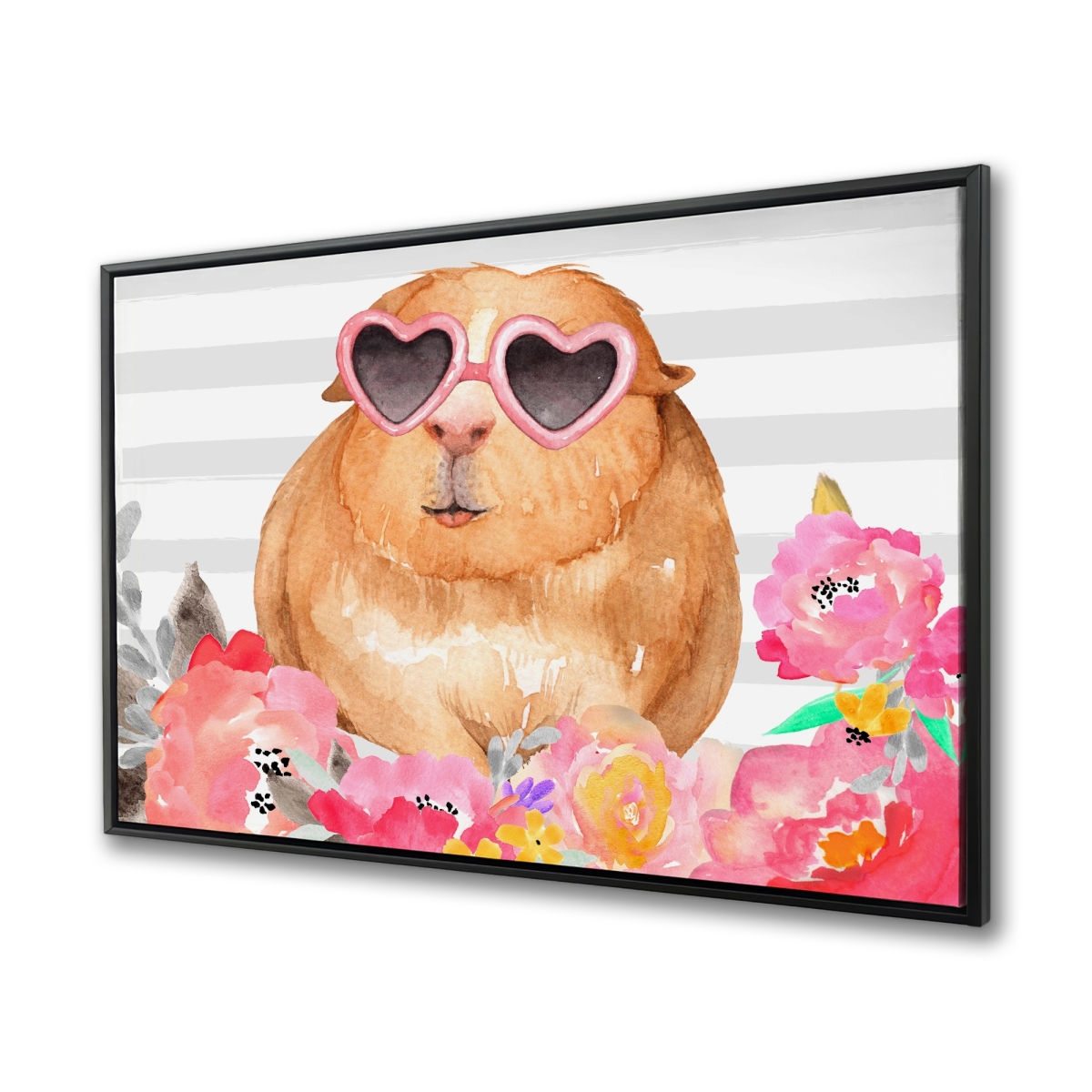 C1FC3648JJDMUX 36 x 48 in. Guinea Pig with Glasses - Cute Animals Bedroom Canvas Decor