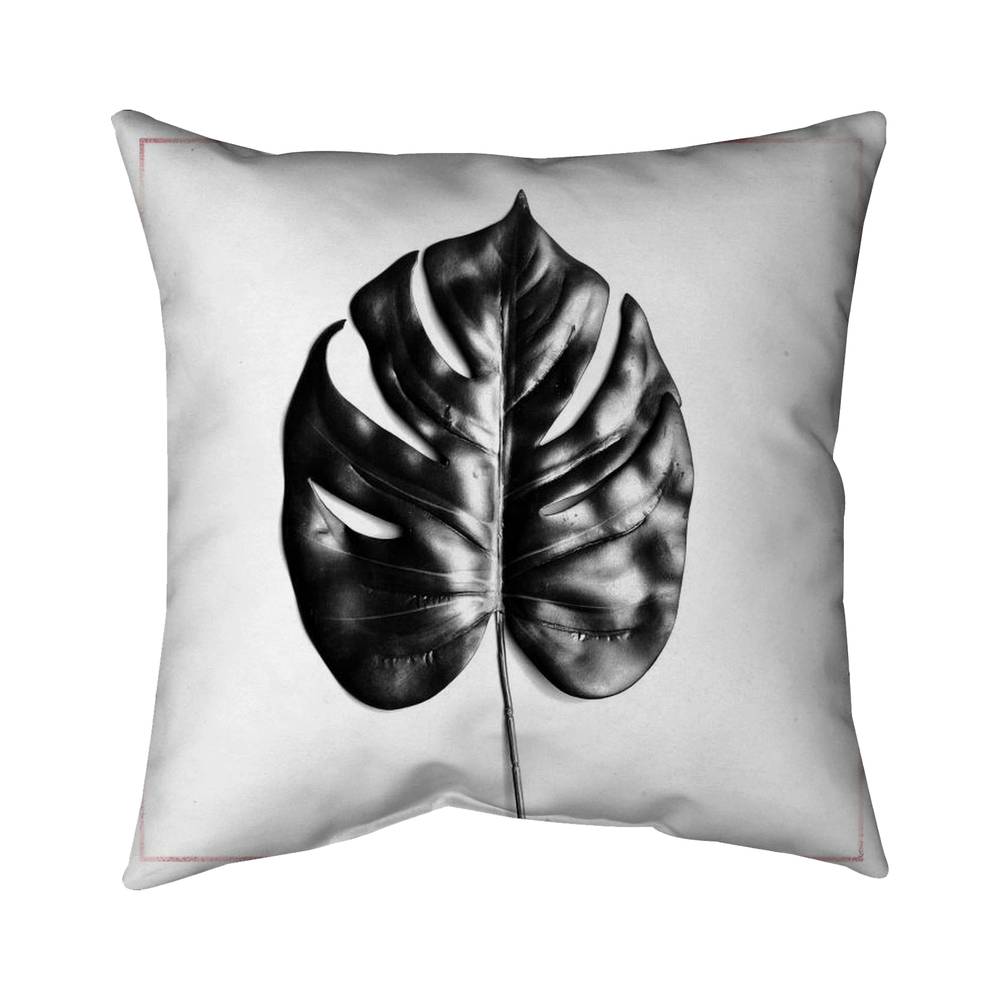 5543-2626-FL302 26 x 26 in. Split Leaf Philodendron Throw - Floral Scandinavian Decor
