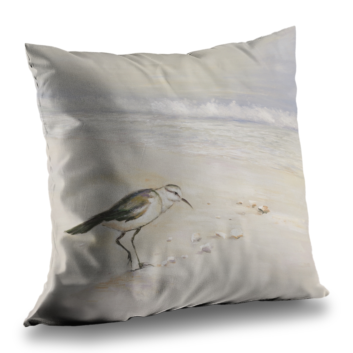 C1PC1414KSL1AX 14 x 14 in. Semipalmated Sandpiper Beach Throw - Yellow Poly Twill Decor