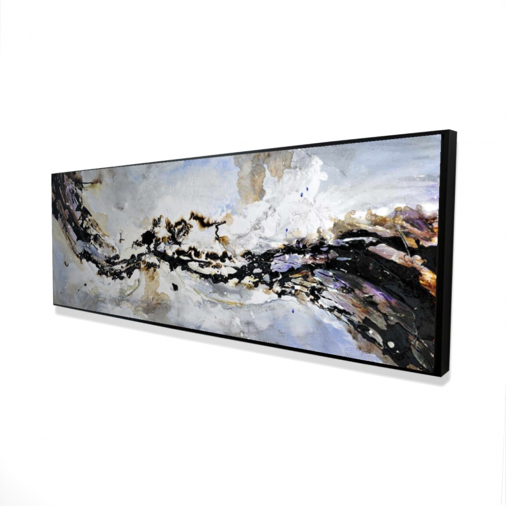 2081-2060-AB8 20 x 60 in. Texturized Abstract Wave - Framed Canvas Bedroom Decor