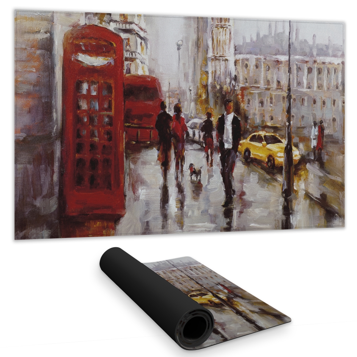 C1DM1424VP5L0Q 14 x 24 in. Big Ben London Red Street Scenery Gaming Mat - Home Decor