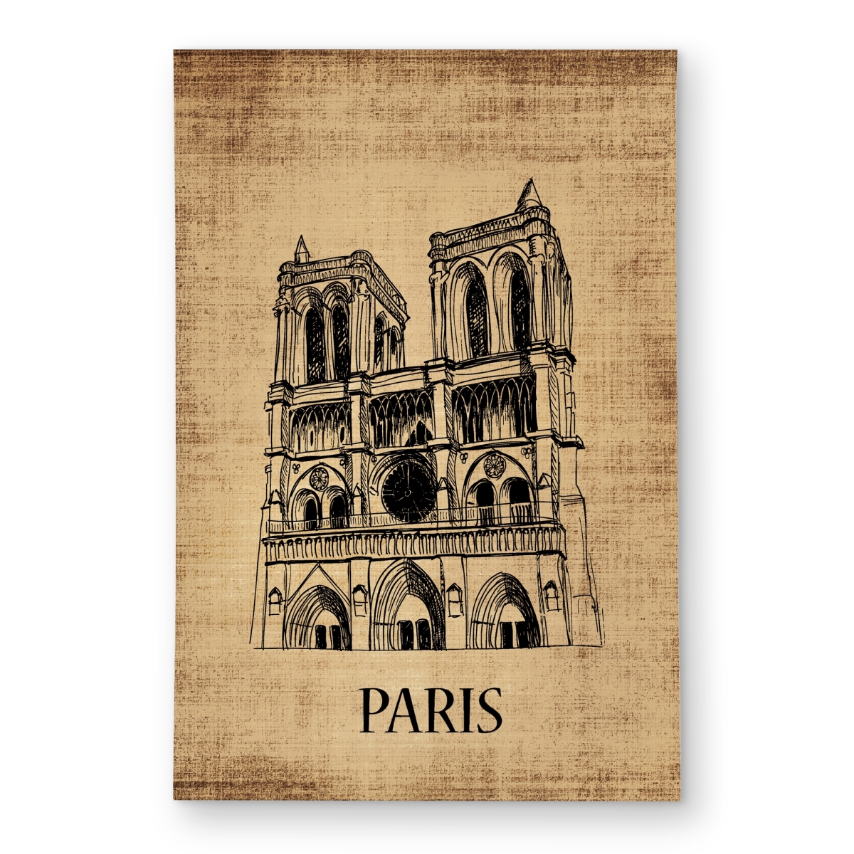 C1ROAR46E3134K 4 x 6 ft. Notre-Dame De Paris Illustration Rug - Beige Architecture Decor - Rectangle