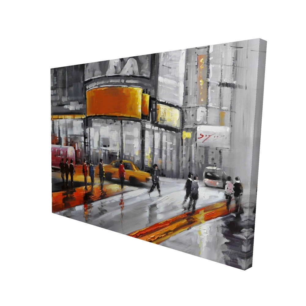 2080-3648-CI30 36 x 48 in. Circulation in Times Square - Gray Canvas Home Decor