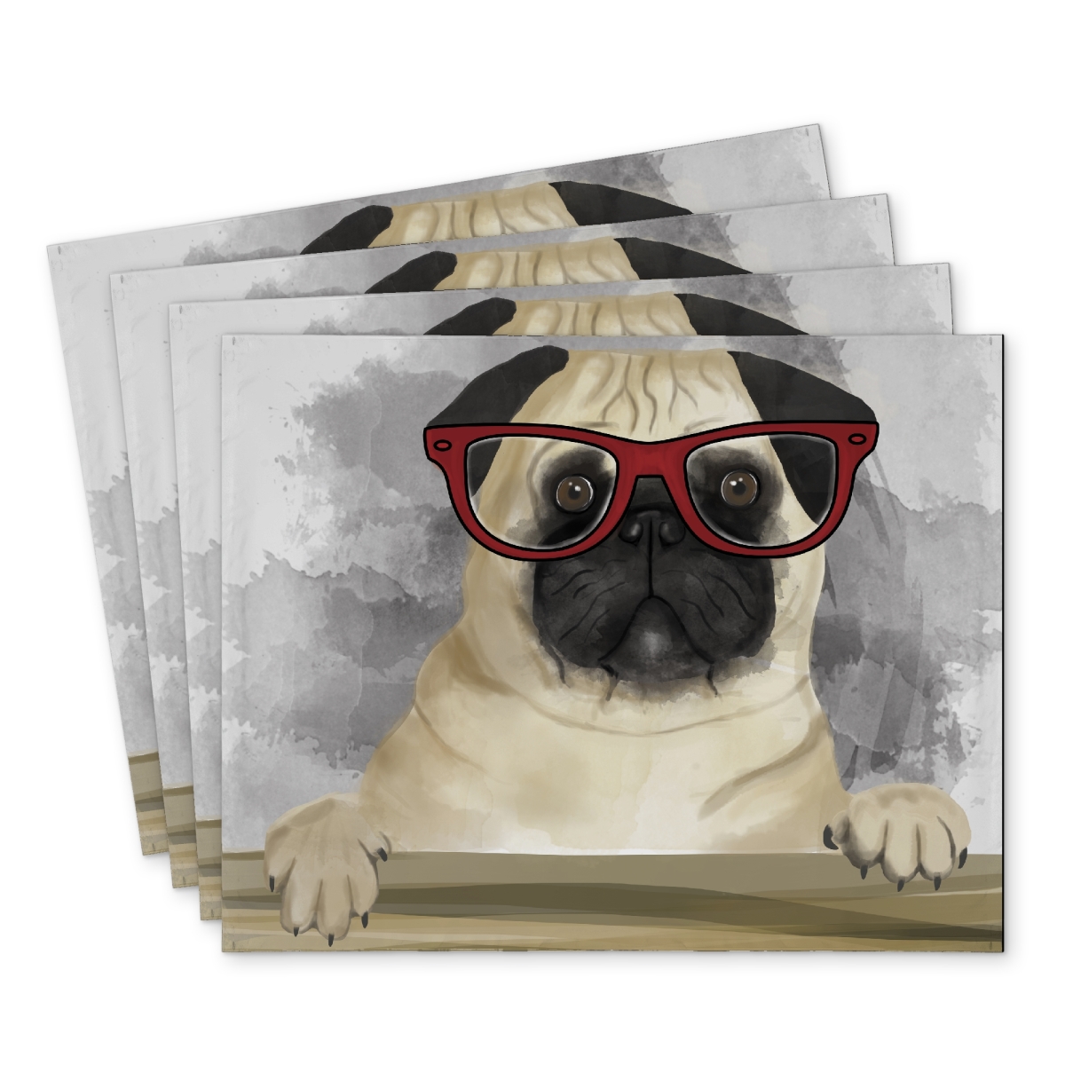 Picture of Begin Home Decor C4PP14185OYMSP 14 x 18 in. Geek Carlin Polyester Placemat for Stylish Home Decor - Set of 4