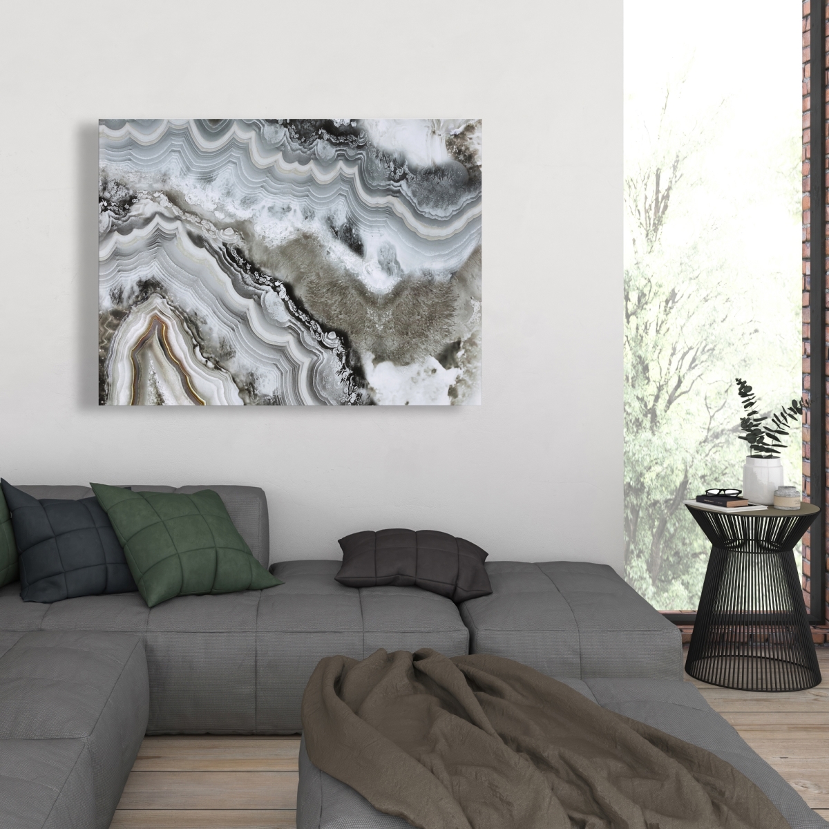 C1RC3648DHRA5T 36 x 48 in. Abstract Geode - Minerals Abstract Canvas for Home Decor