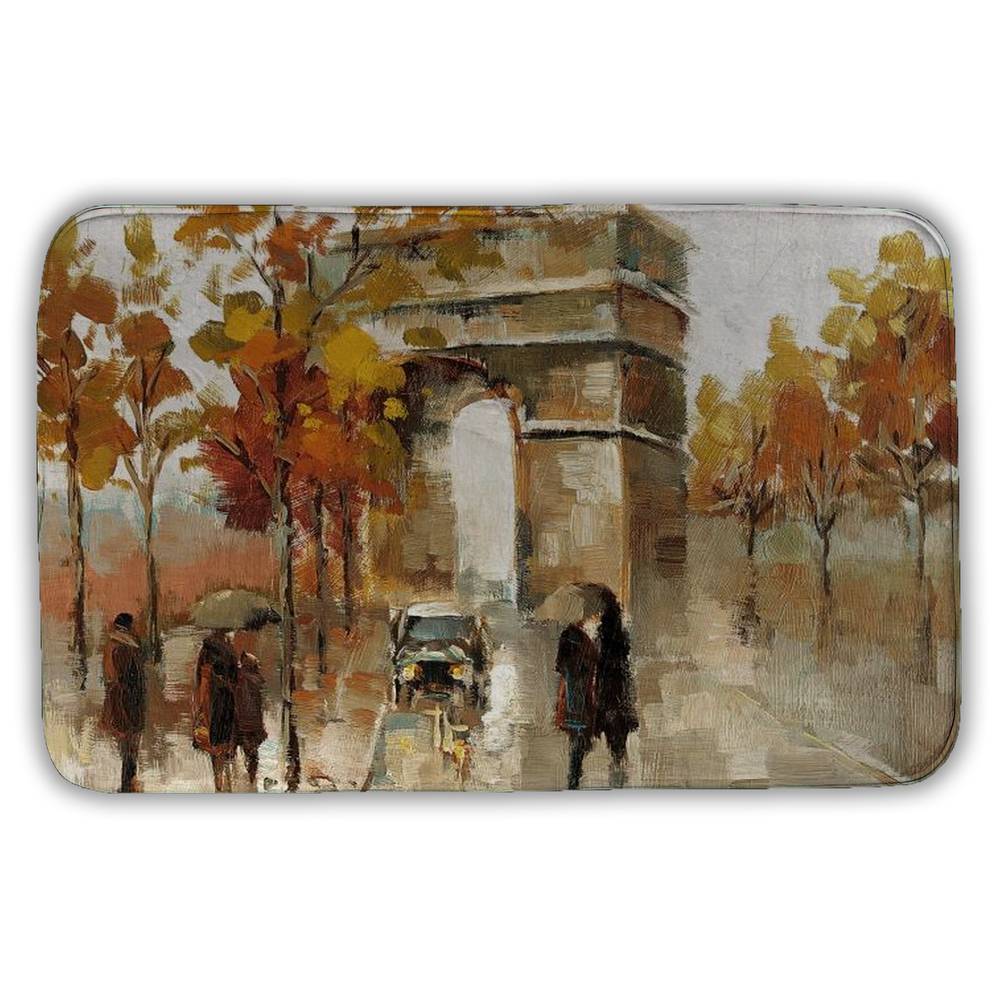 5930-2134-CI7 21 x 34 in. Arc De Triomphe in Autumn Bath Mat - Scenic Home Decor
