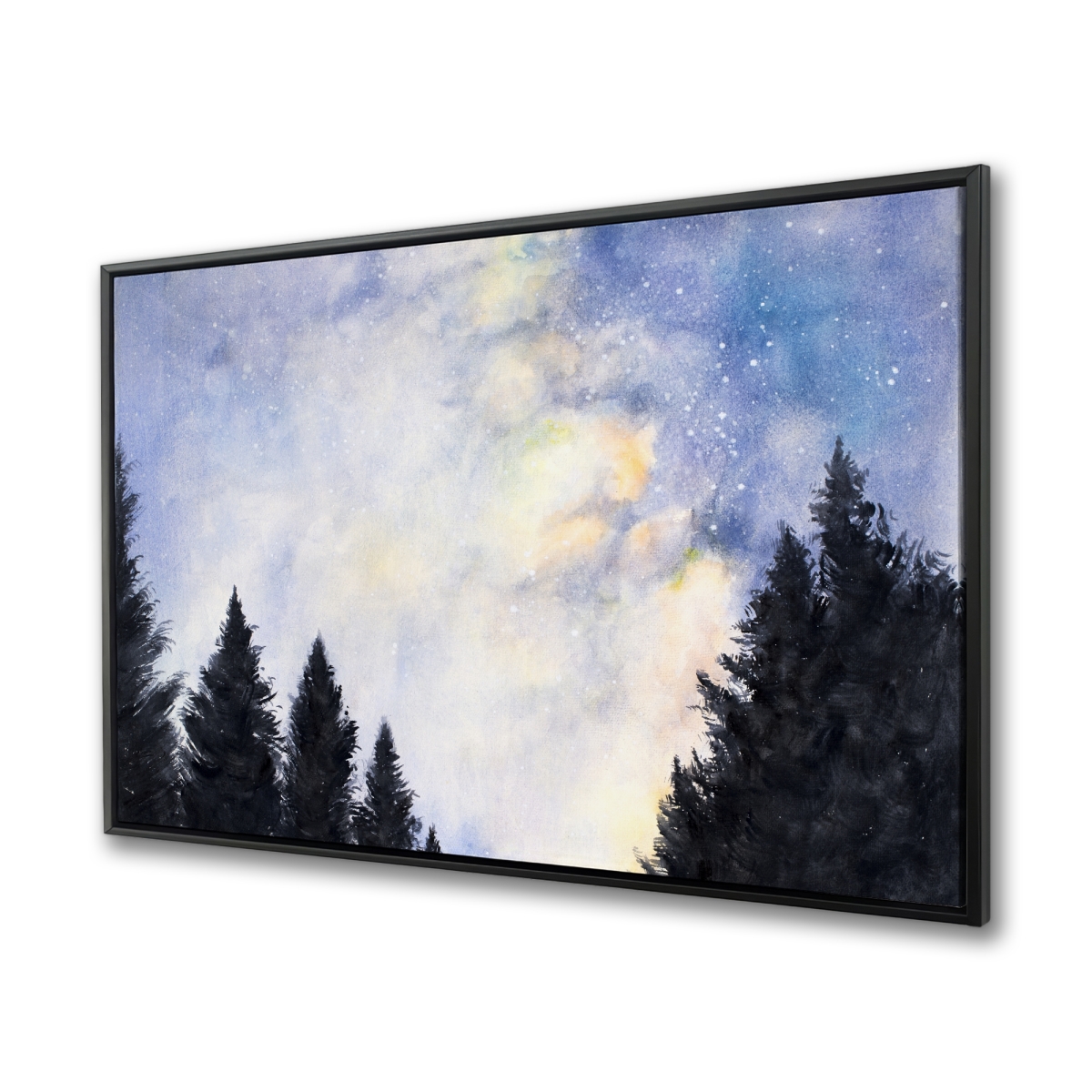 C1FC3648SUDGE6 36 x 48 in. Starry Sky in Forest - Blue Bedroom Framed Canvas Decor