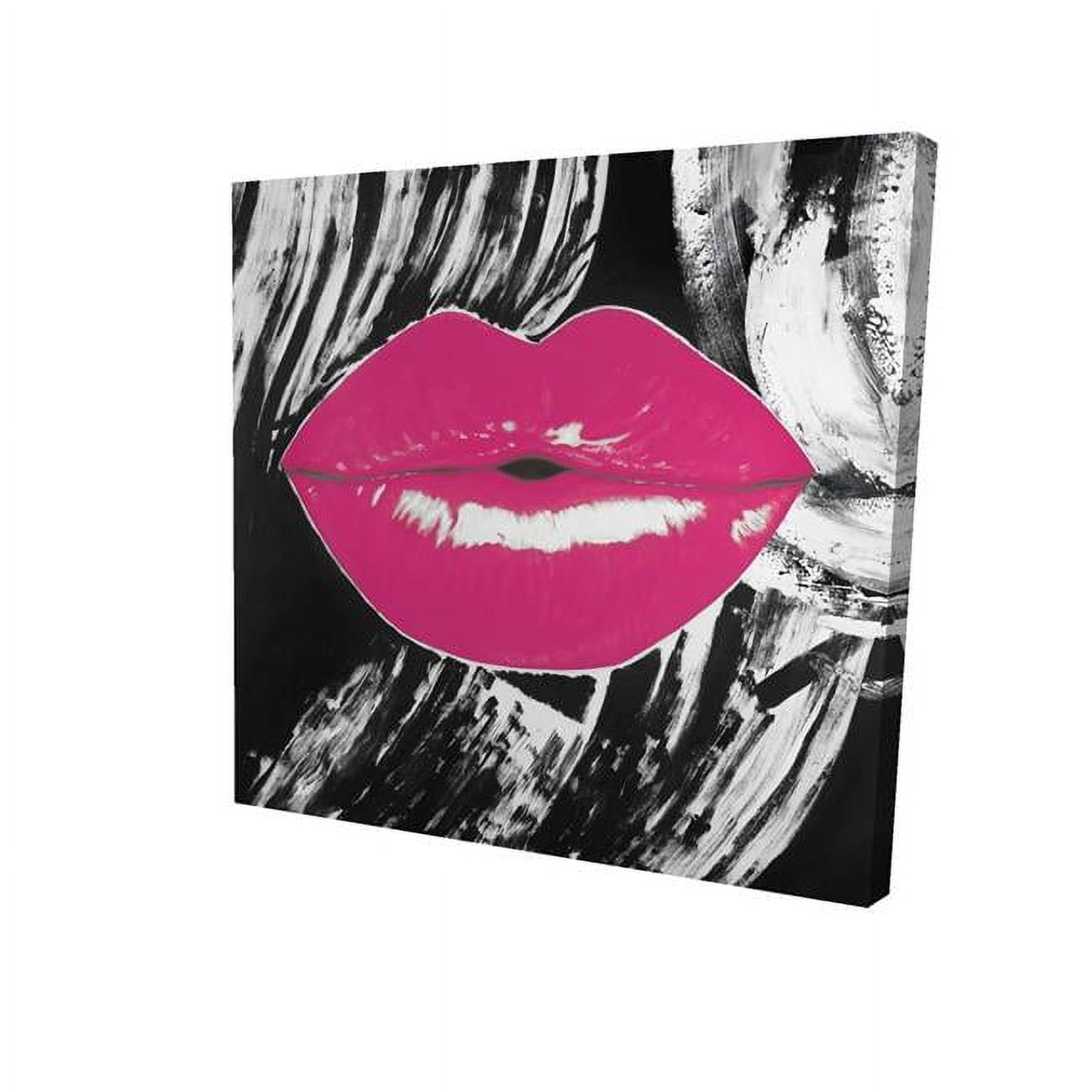 12 x 12 in. Pink Glossy Lips-Print on Canvas