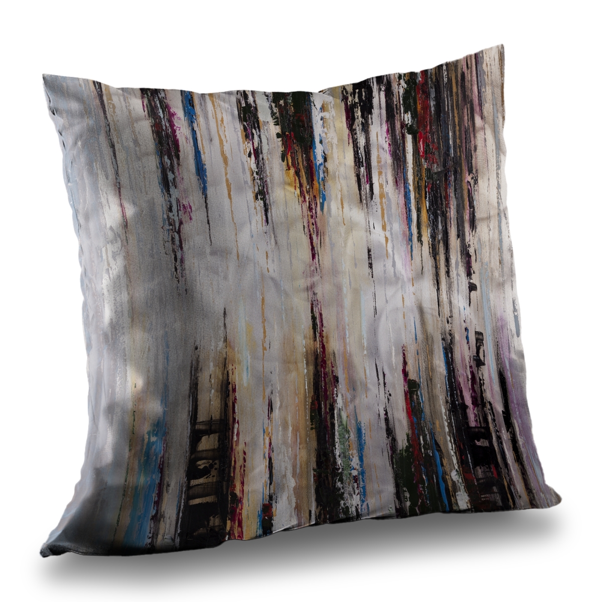 C1PC1414C4SIFM 14 x 14 in. Abstract Runny Paint - Office Blue Poly Twill Throw - Home Decor