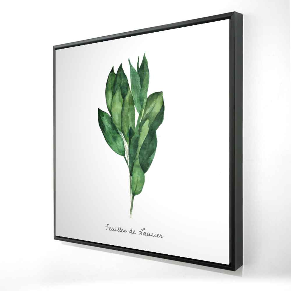 2081-3636-GA91-2 36 x 36 in. Bay Leaves Bundle - Green Framed Canvas Home Decor