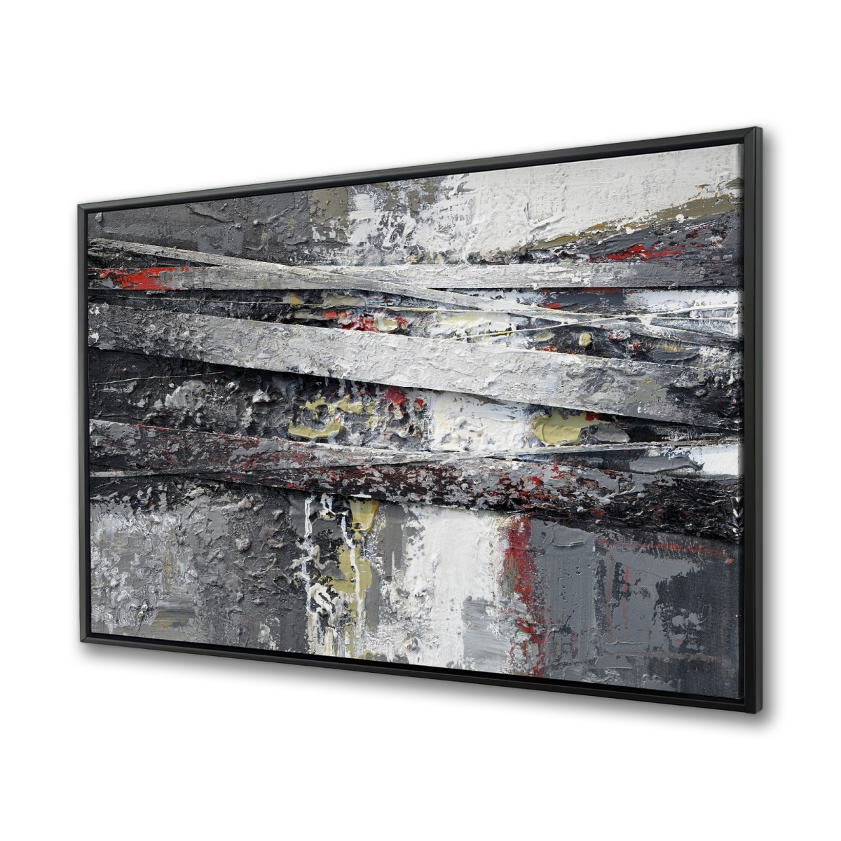 C1FC3648Q2P41X 36 x 48 in. Industrial & Texturized Abstract Stripes Canvas - White Shapes