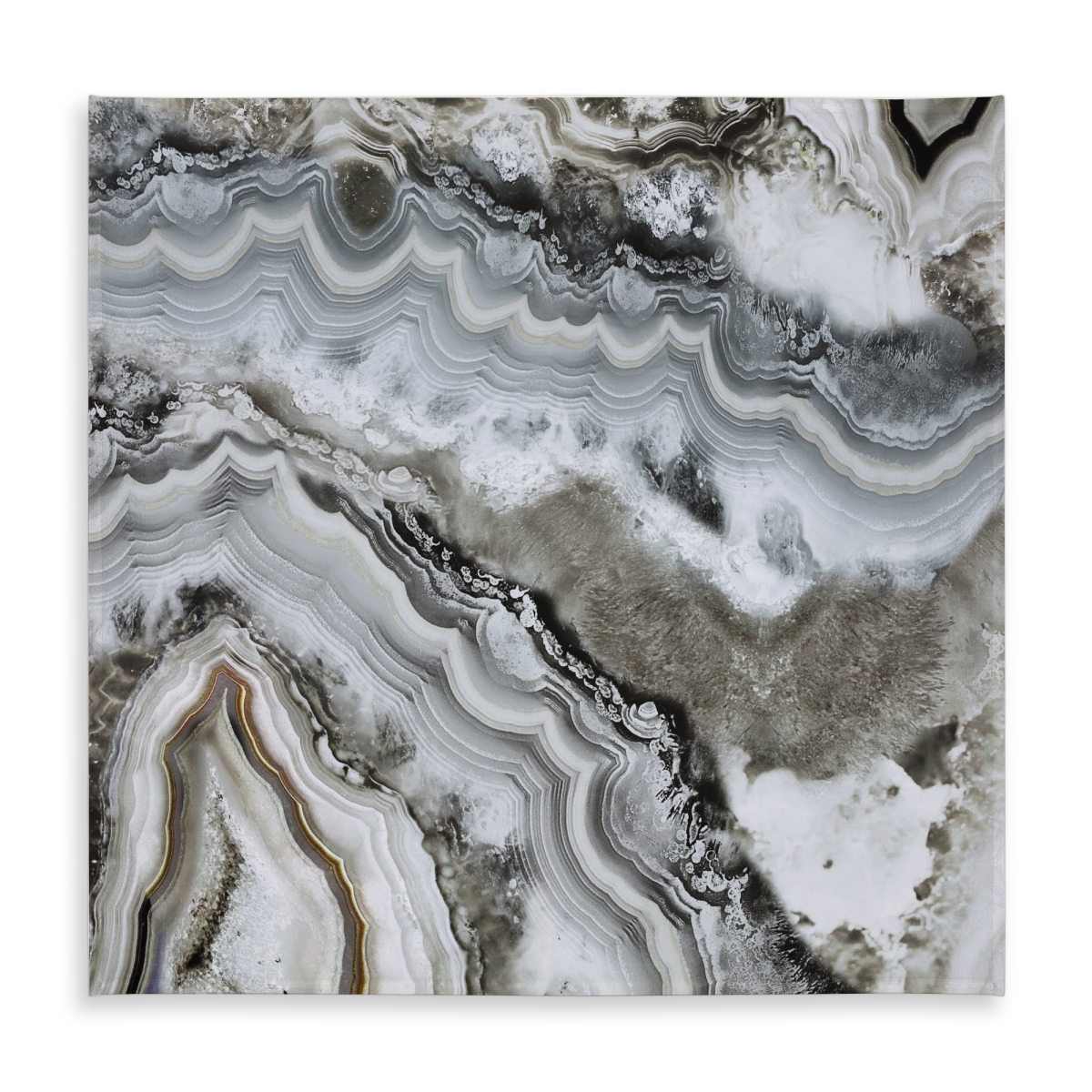 Picture of Begin Home Decor C1TC5858B6K0RZ 58 x 58 in. Abstract Geode Tablecloth - White Hyperrealist Home Decor