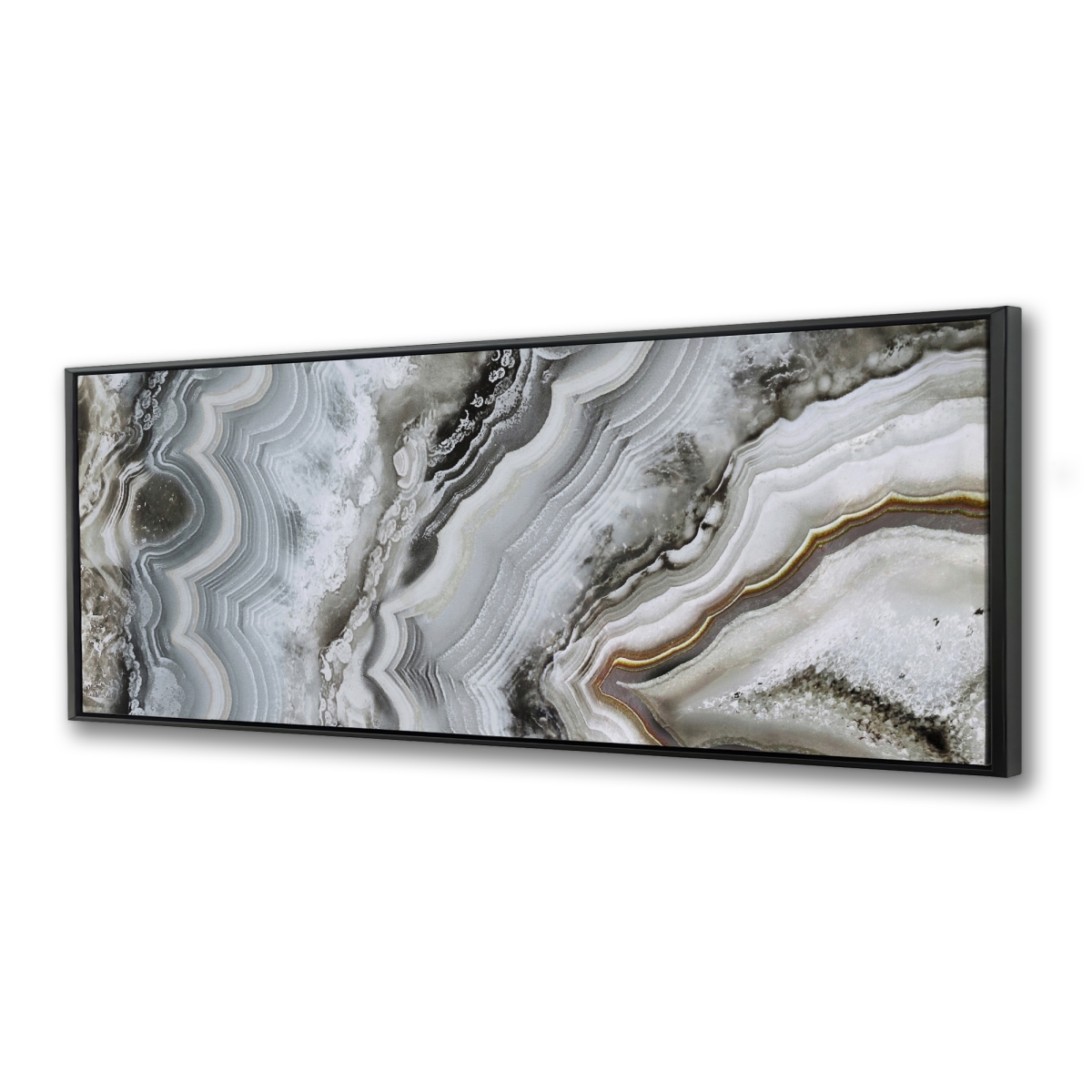 C1FC1648IZFY4C 16 x 48 in. Abstract Geode - Framed Canvas Abstract Minerals for Home Decor