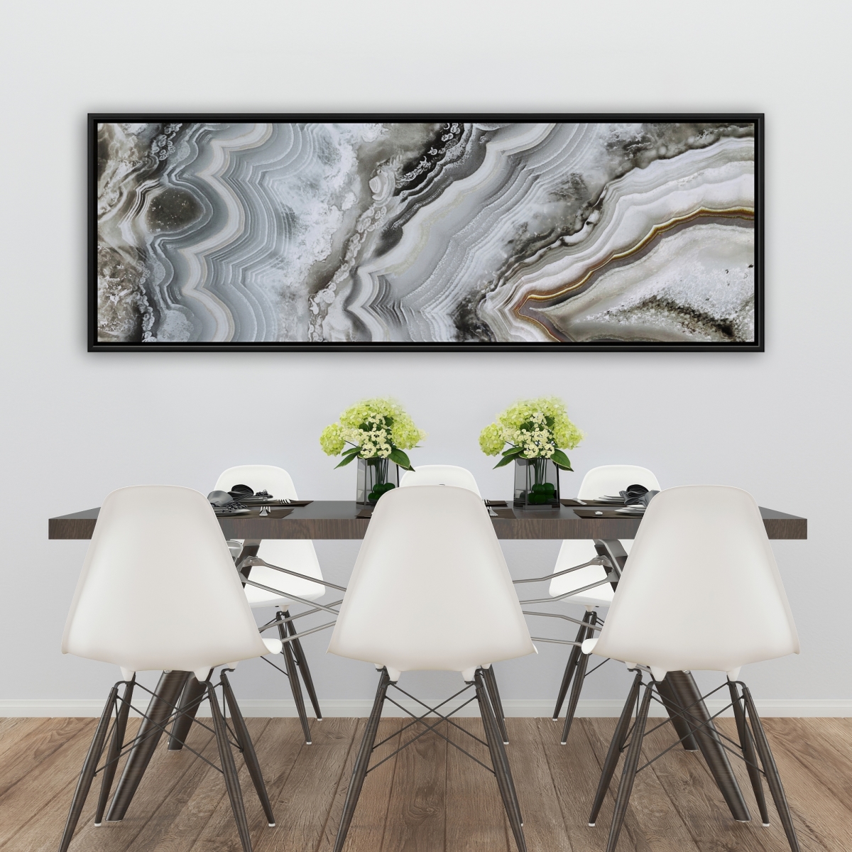 C1FC2060TCGS3Q 20 x 60 in. Abstract Geode - Beige Hyperrealist Framed Canvas Decor
