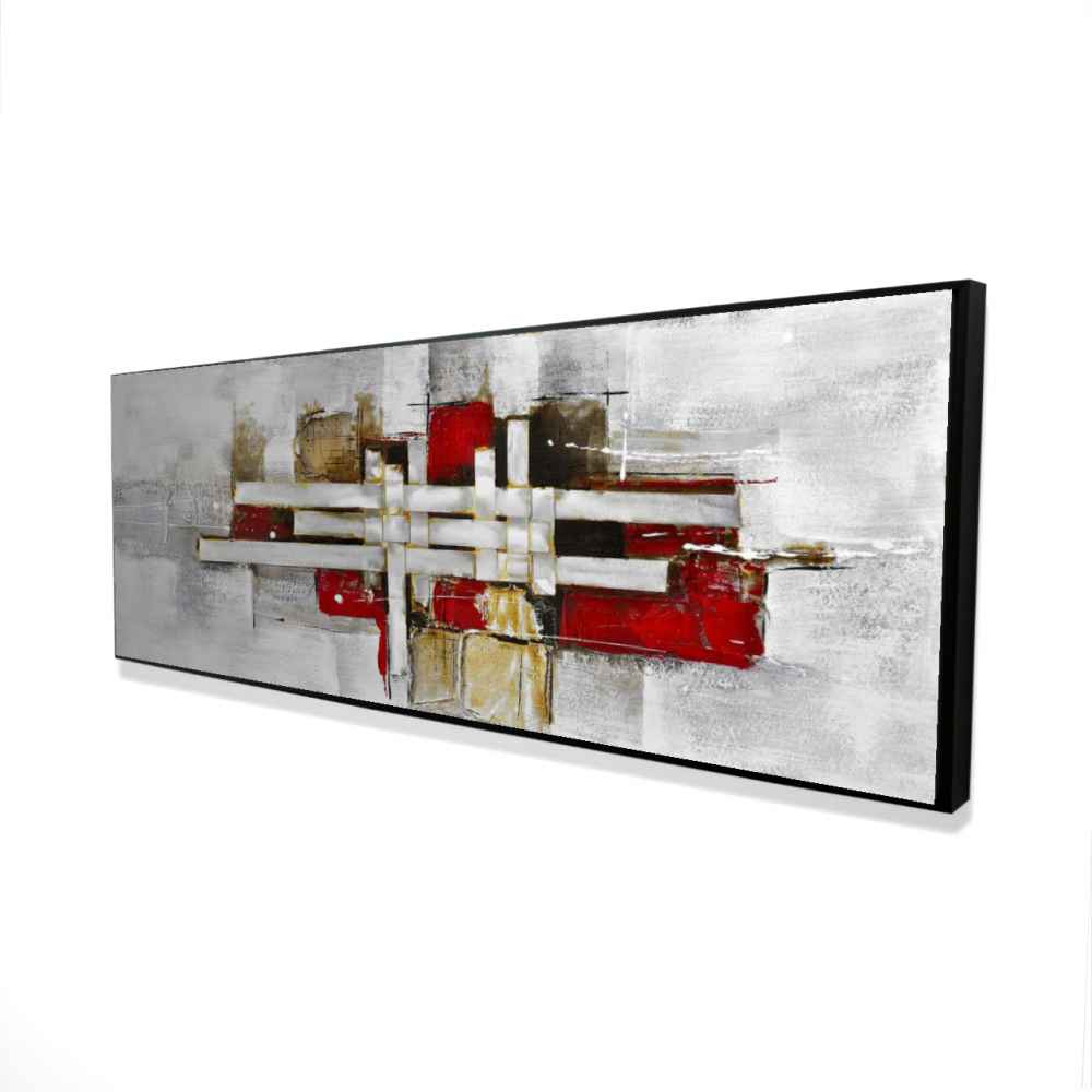 2081-2060-AB4 20 x 60 in. Abstract Intertwining Shapes - Framed Canvas for Home Decor