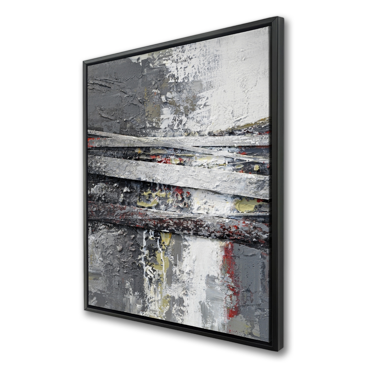 C1FC3648QUGB2C 36 x 48 in. Industrial & Texturized Abstract Stripes - Framed Canvas Art