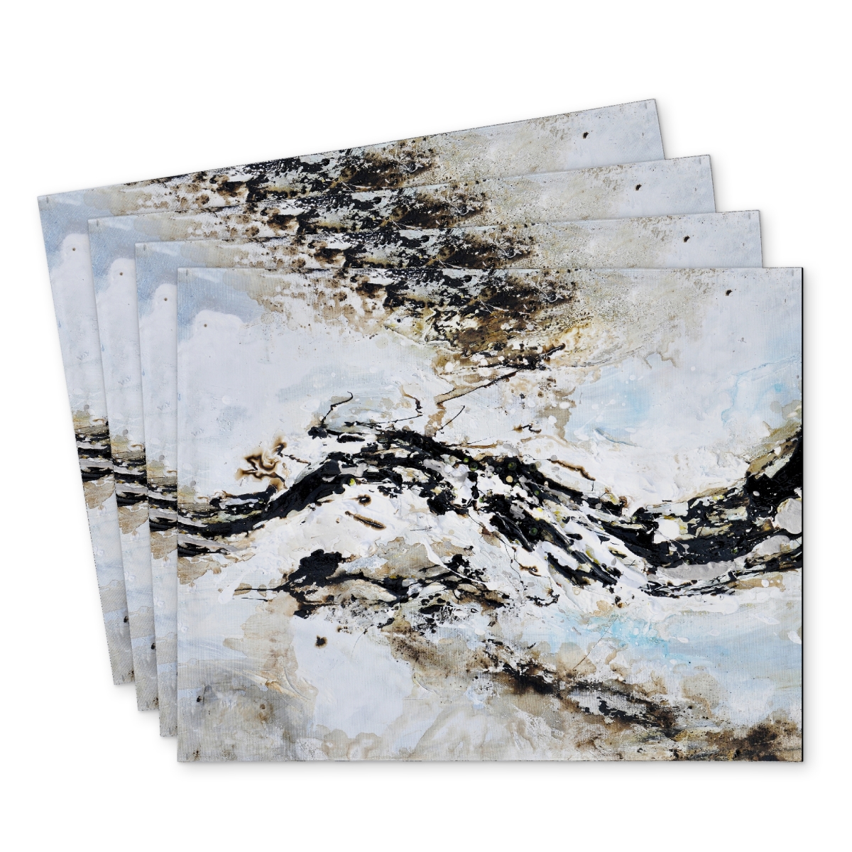 Picture of Begin Home Decor C4PP14181A3R15 14 x 18 in. Abstract & Texturized Paint Splash Polyester Placemat - Decor - Set of 4