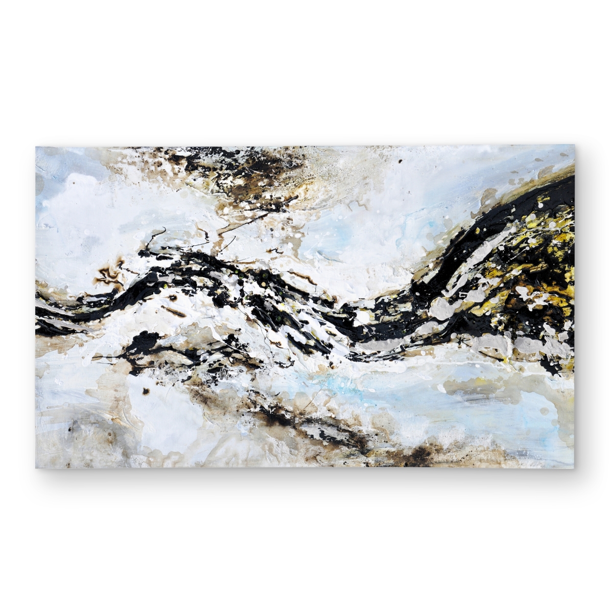 C1ROAR35RK6KBW 3 x 5 ft. Abstract & Texturized Paint Splash - Office Blue Outdoor Rug - Rectangle