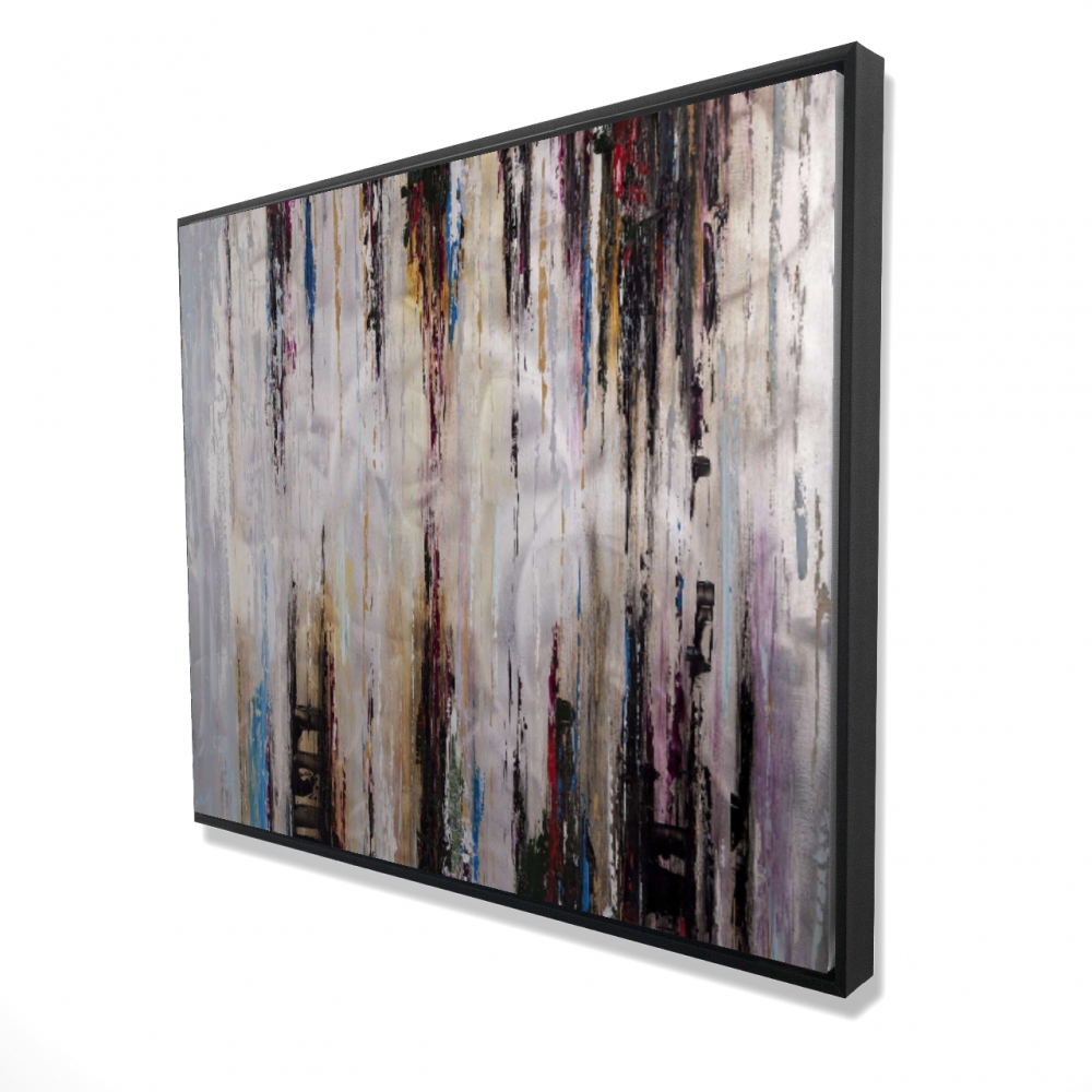 2081-4860-AB17 48 x 60 in. Abstract Runny Paint - Modern Bedroom Framed Canvas Decor