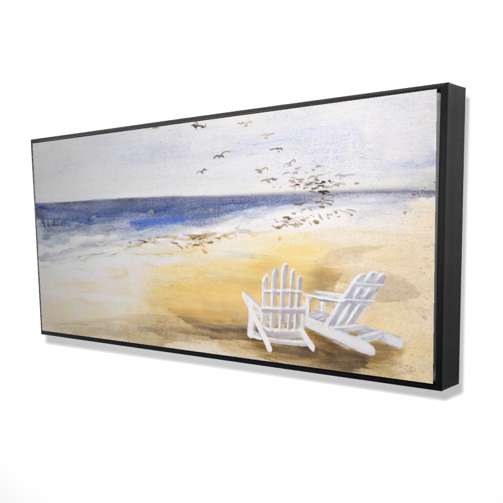 2081-2448-CO14 24 x 48 in. Day At the Beach - Framed Canvas for Home Decor - Art Print