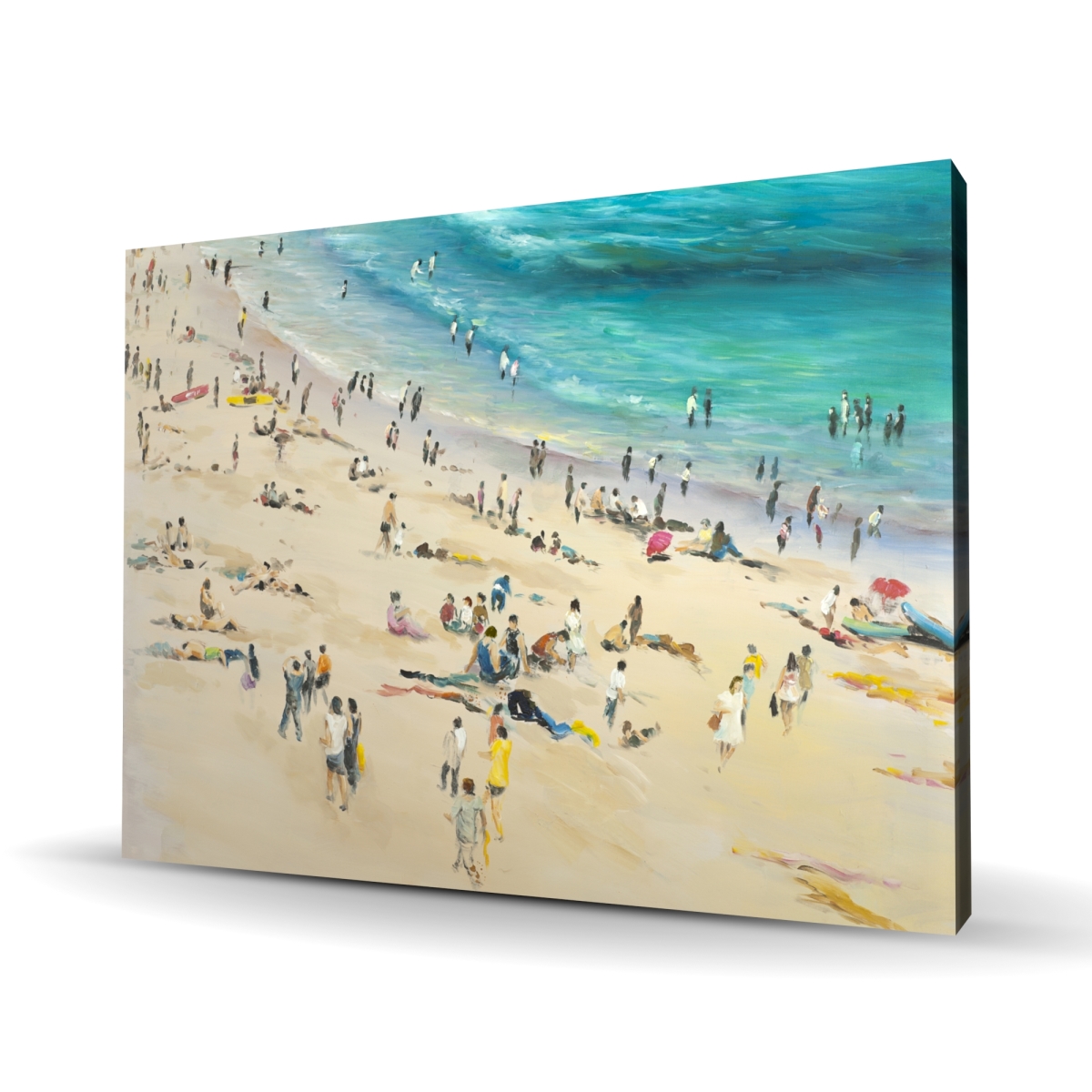 C1RC36481Y8K2C 36 x 48 in. Summer Crowd At the Beach - Scenic Sea Canvas for Home Decor